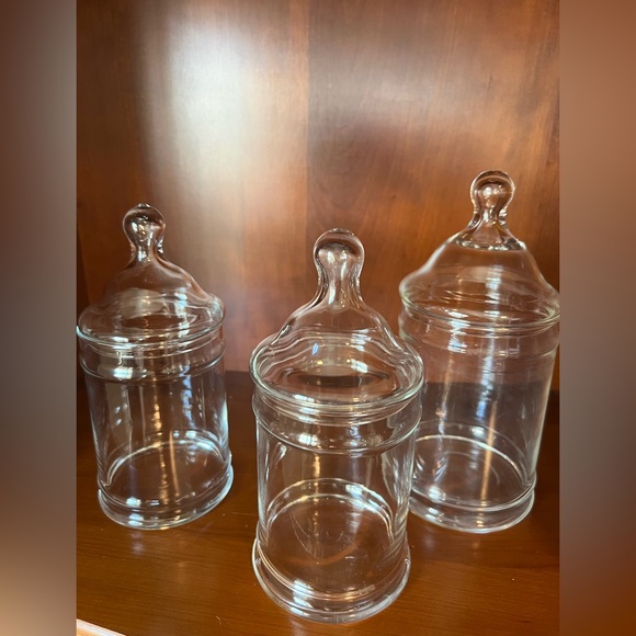 Vintage Empoli Clear Candy Apothecary Jars w/Lids - Set of 3 - Picture 6 of 10